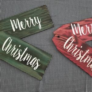 Merry Christmas-Happy Holiday Wooden Signs